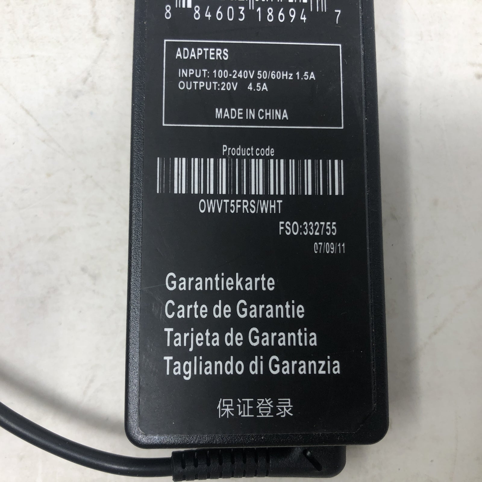 Lot of 2 Warranty Card AC Adapters - R37-7395