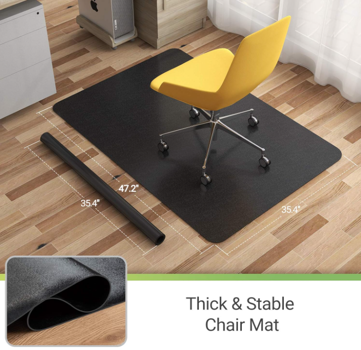 AMERIERGO Office Chair Mat for Hardwood Floor Not Carpet 47.2 x 35.4 in. AECM02