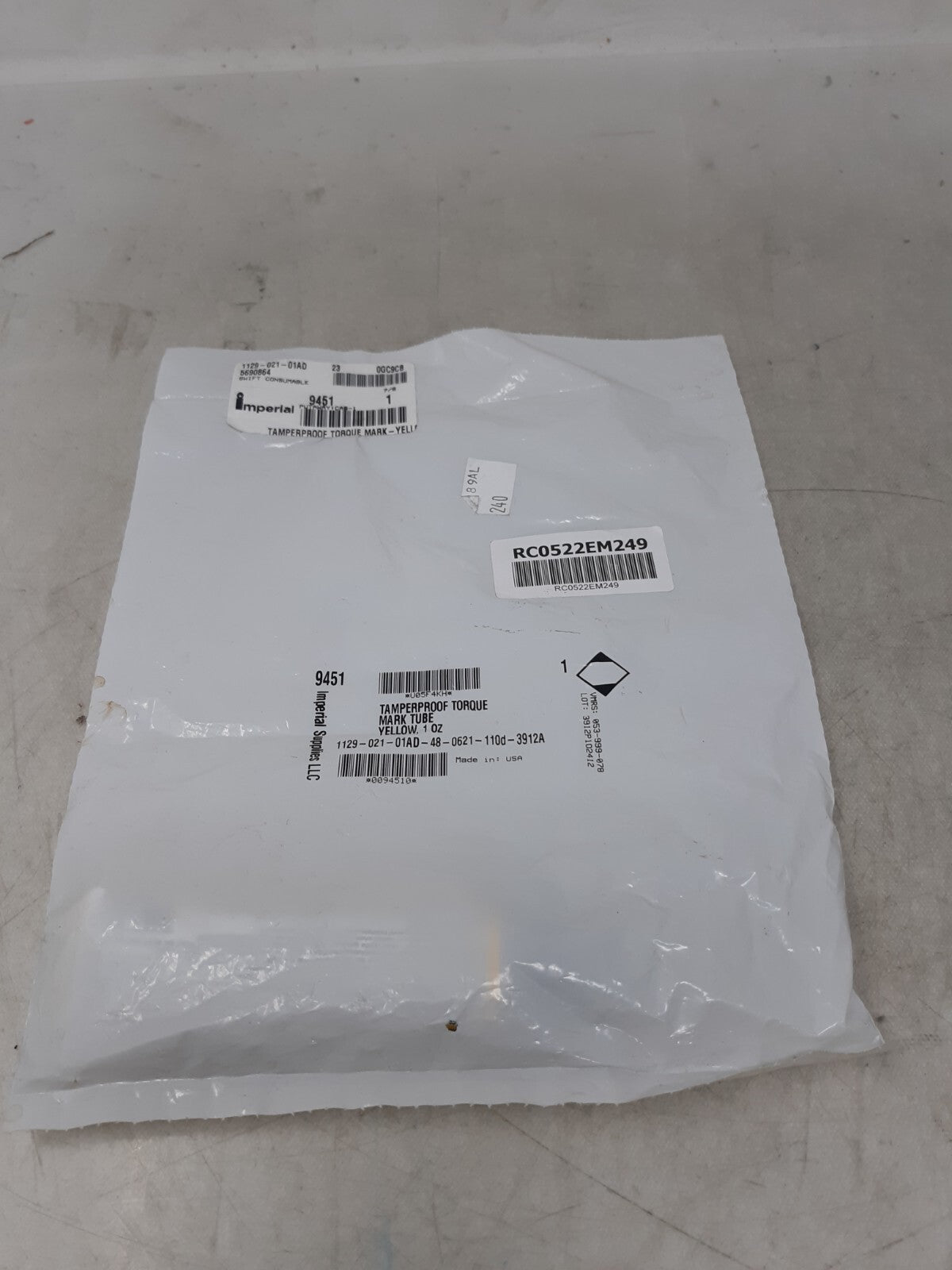 DYKEM Cross Check Torque Seal Tamper-Proof Indicator  83317 Yellow