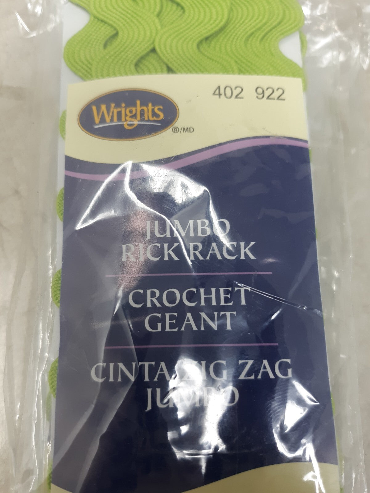 Wrights Sewing Jumbo Rick Rack 5/8 inch 2 1/2 Yards Leaf Green (3-Pack)