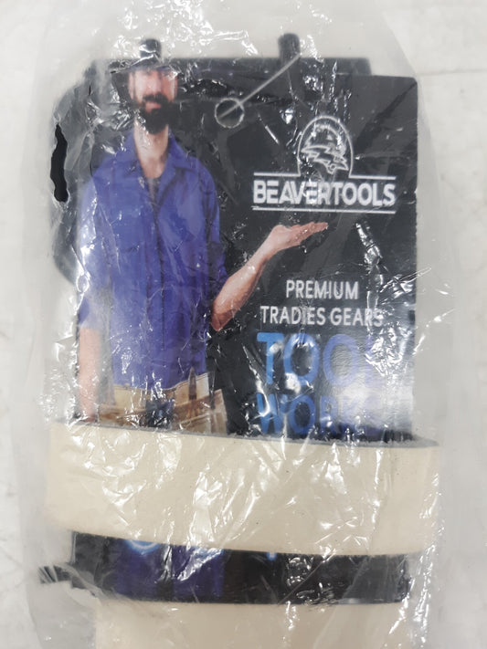 Beavers Tools Heavy-Duty Leather Work Belt - Double Prong Buckle, Beige