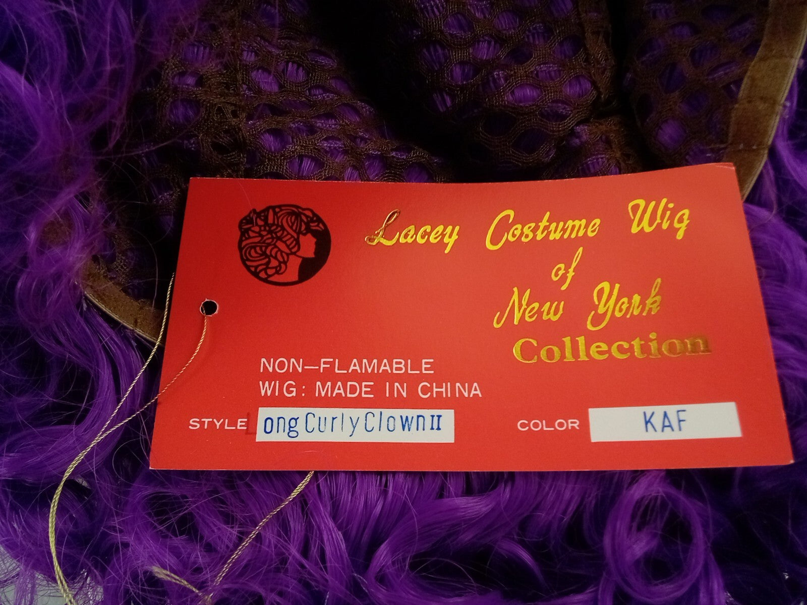 Lacey Costume Wig of New York Collection - Long Curly Clown II Color: KAF Purple