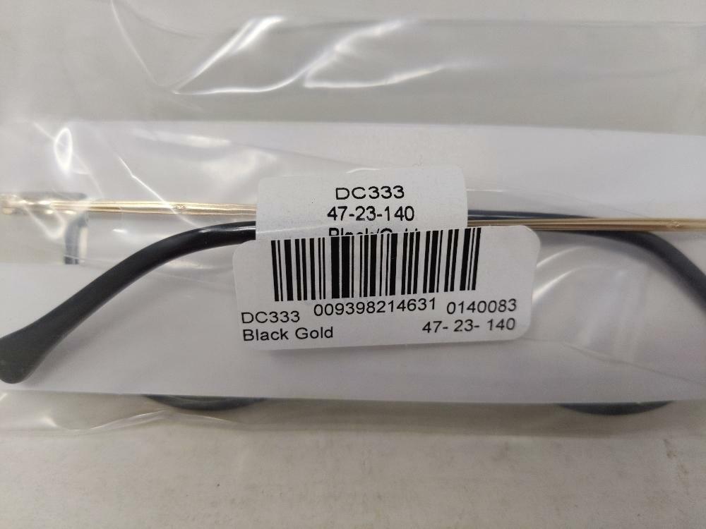 DiCaprio DC 333 Unisex Clear Lens Glasses Frames Black/Gold  47-23-140