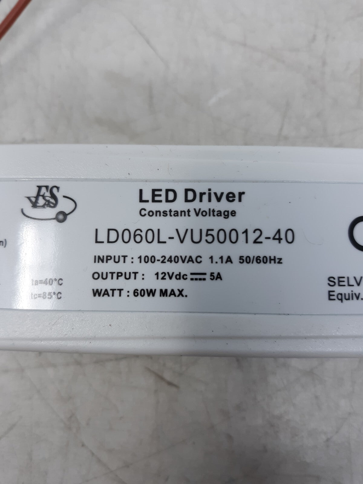 FS LED Driver LD060L-VU50012-40 12V DC 5A 60W Constant Voltage Power Supply