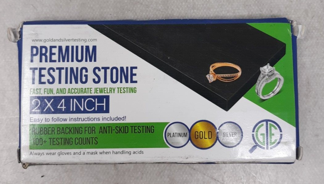 Premium 2x4 Jewelry Testing Stone for Gold, Silver, Platinum – Anti-Skid Backing