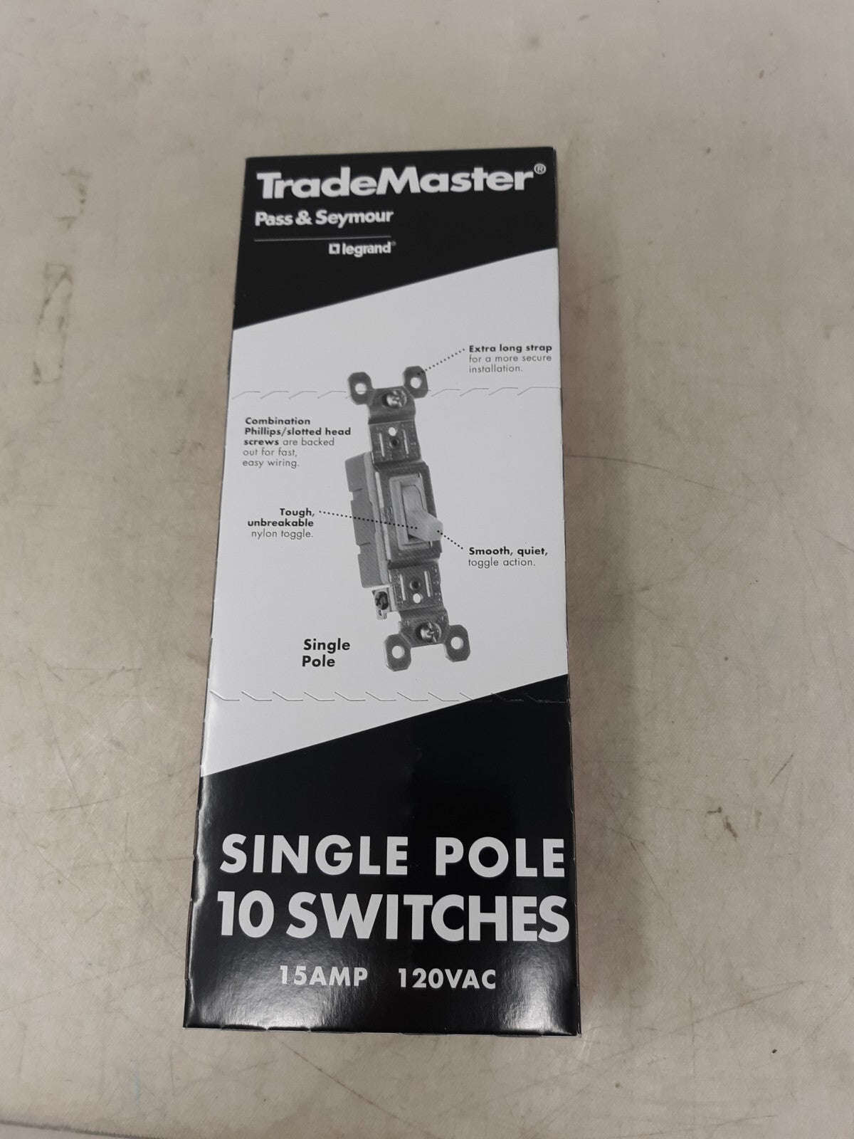 (QTY 10) Pass & Seymour 660-IG Single Pole Toggle Switch 120v 15-amp Ivory