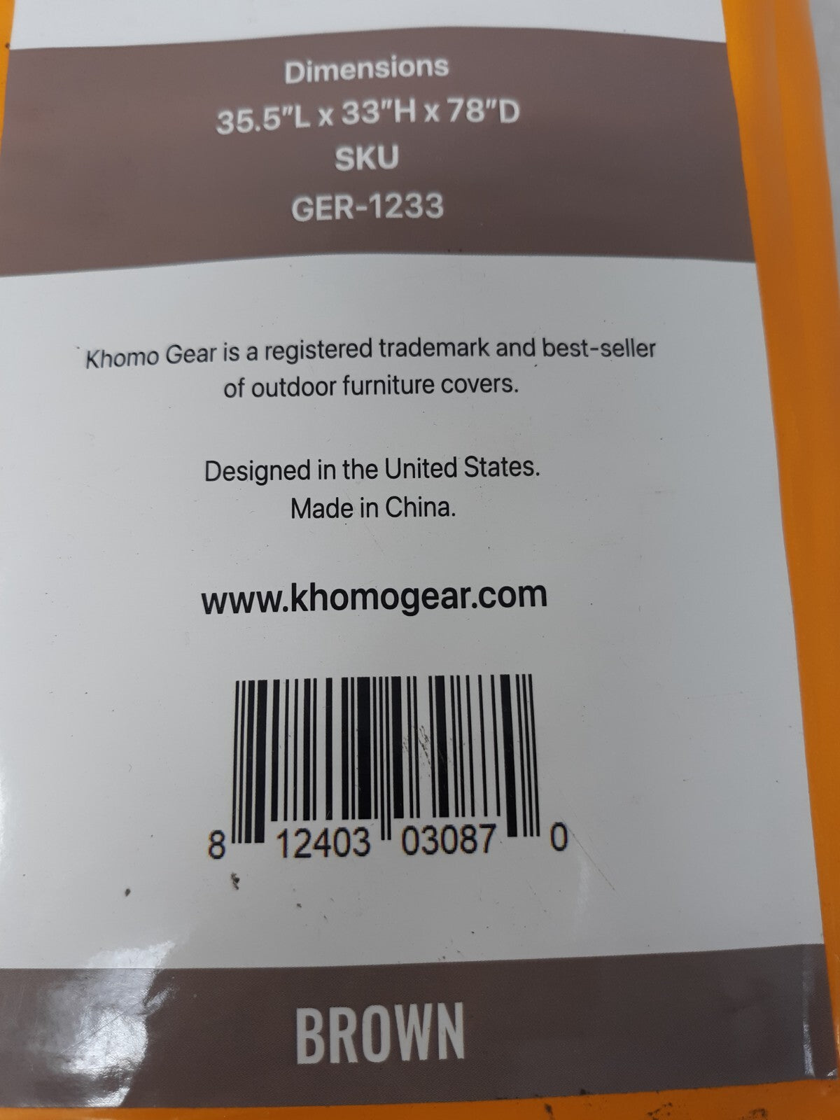 KHOMO GEAR Chaise Lounge Chair Cover - Brown, Waterproof, 35.5x33x78 in, GER-123