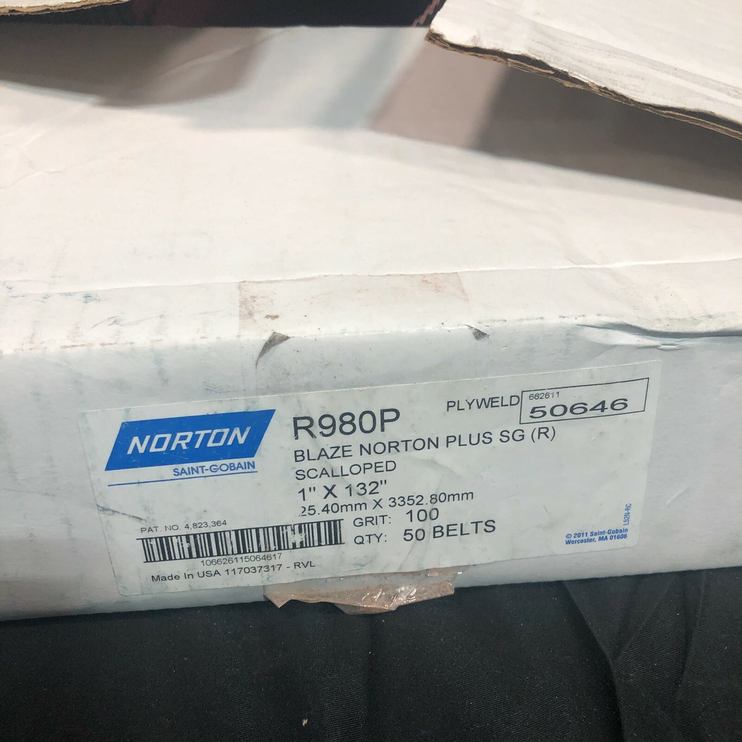 Norton - R980P 1" x 132" Abrasive Sanding Belts 100 Grit Ceramic 50 Belts