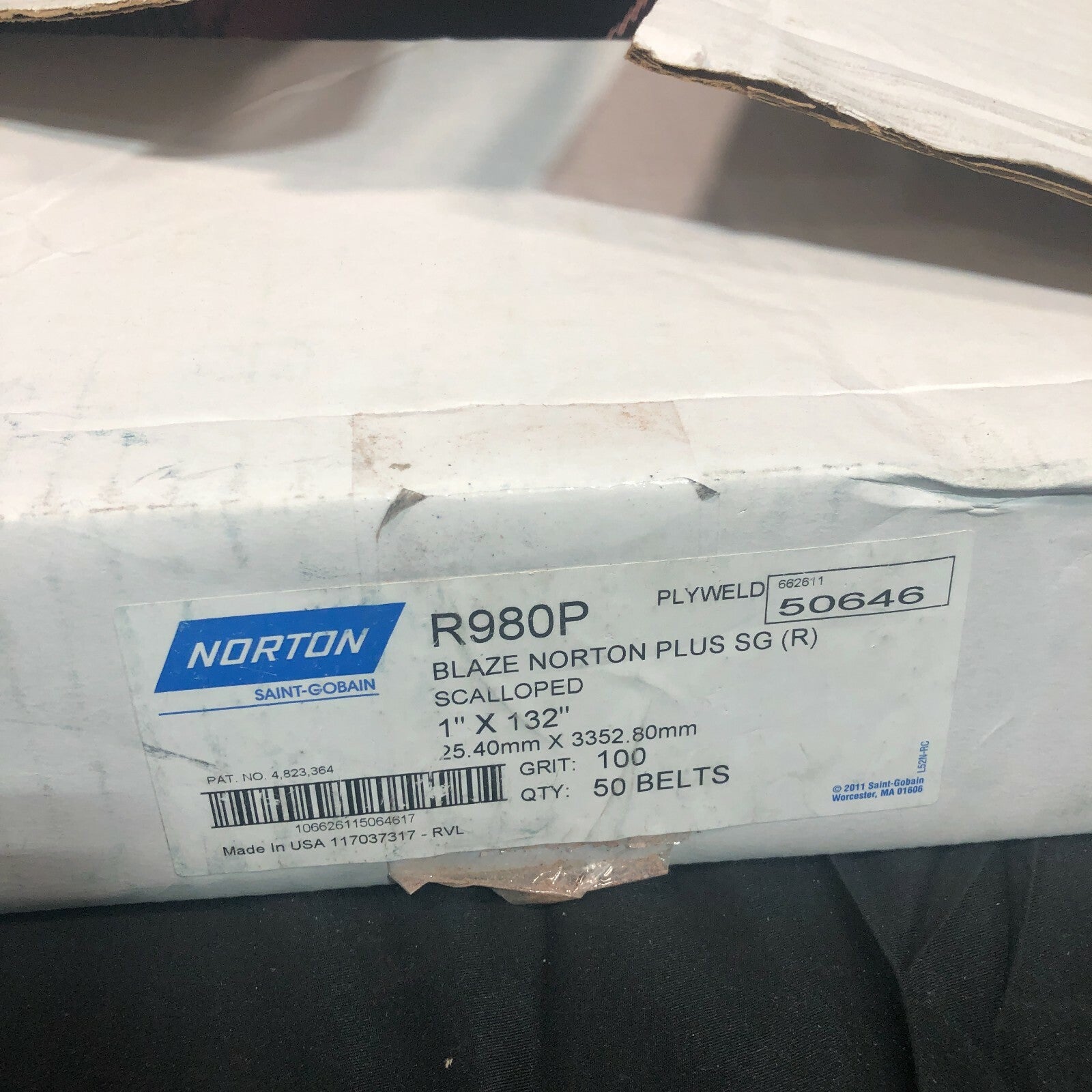 Norton - R980P 1" x 132" Abrasive Sanding Belts 100 Grit Ceramic 50 Belts