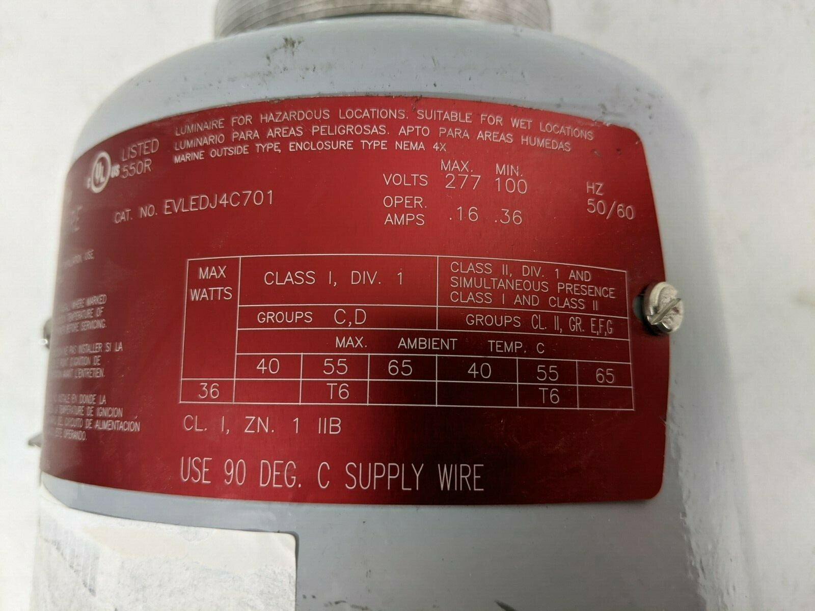 Cooper Luminaire EVLEDJ4C701 Explosion Proof LED Light