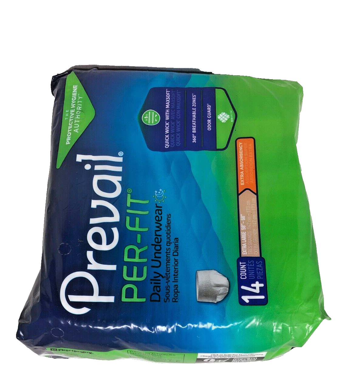 Prevail Per-Fit Daily Underwear size XL 58"-68" PF-514