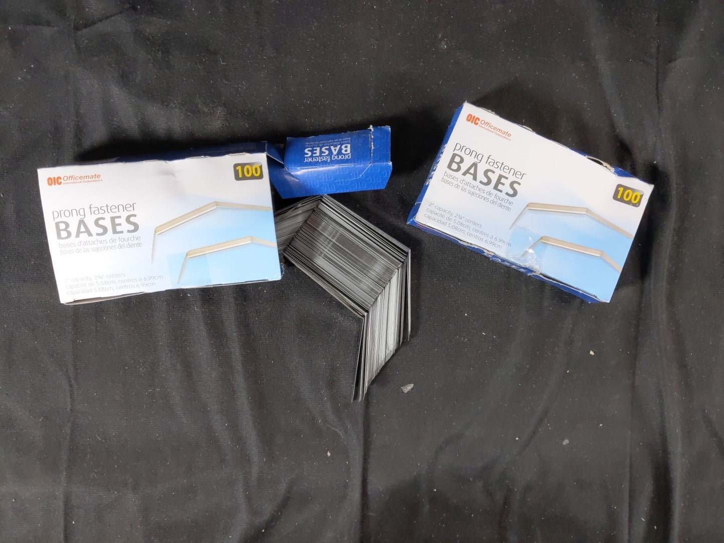 Officemate Prong Fasteners Bases, Silver 100/Box (2 pack, 200 total) 2" capacity