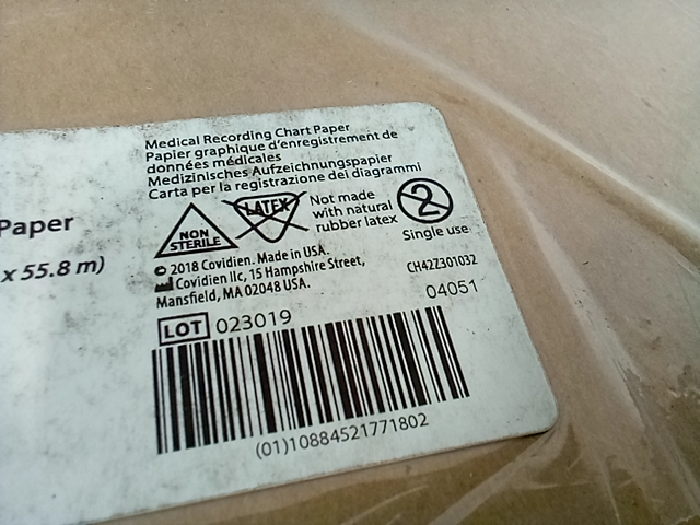 Coviden medical recording chart paper, 8 1/2" x 183'