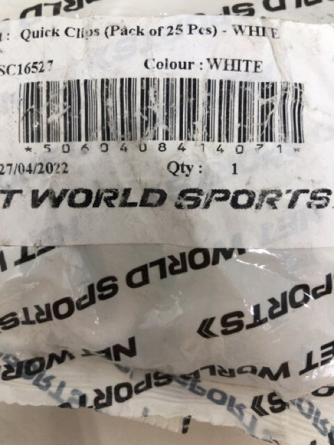 Net World Sports Quick Clips SC16527- White (25pcs)