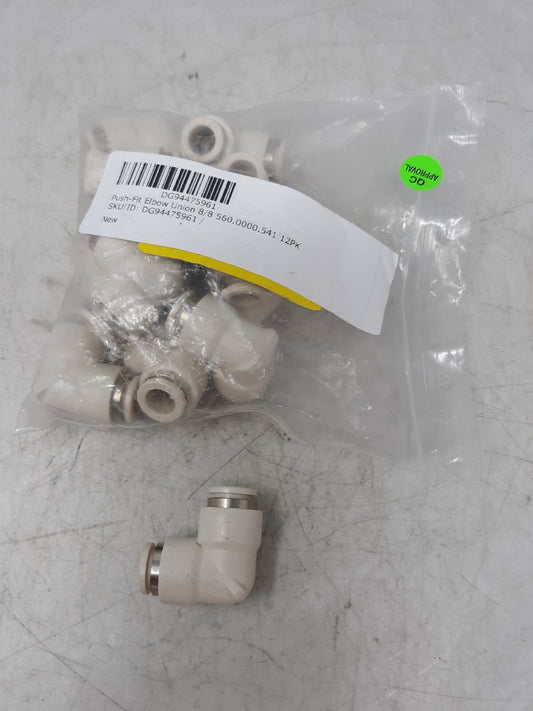 Bag of 12 Push-fit Elbow Union 8/8