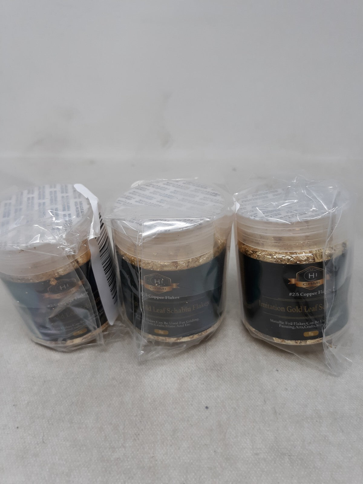 Metallic Foil Schabin Gilding Imitation Gold Leaf Flakes, Resin, 5g - 3pk