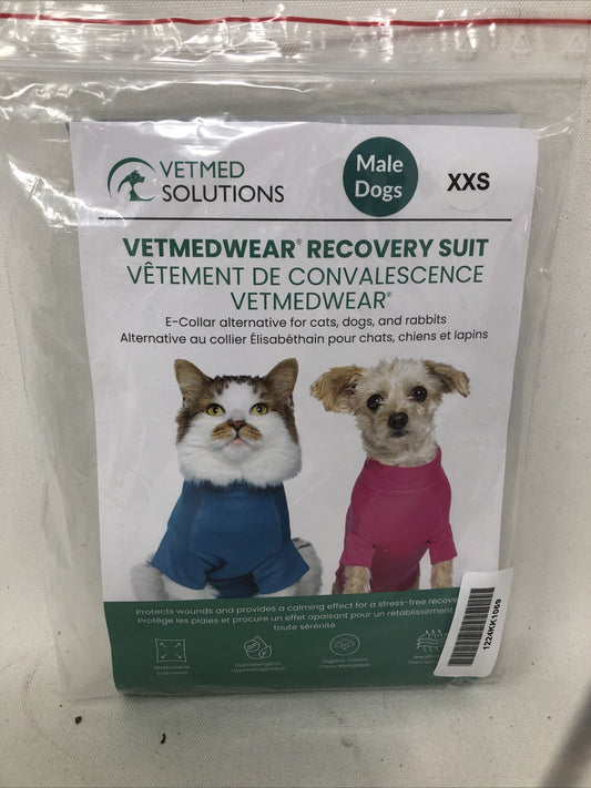 VetMedWear Recovery Suit Male Dogs All Cats XXS Blue Surgical Recovery