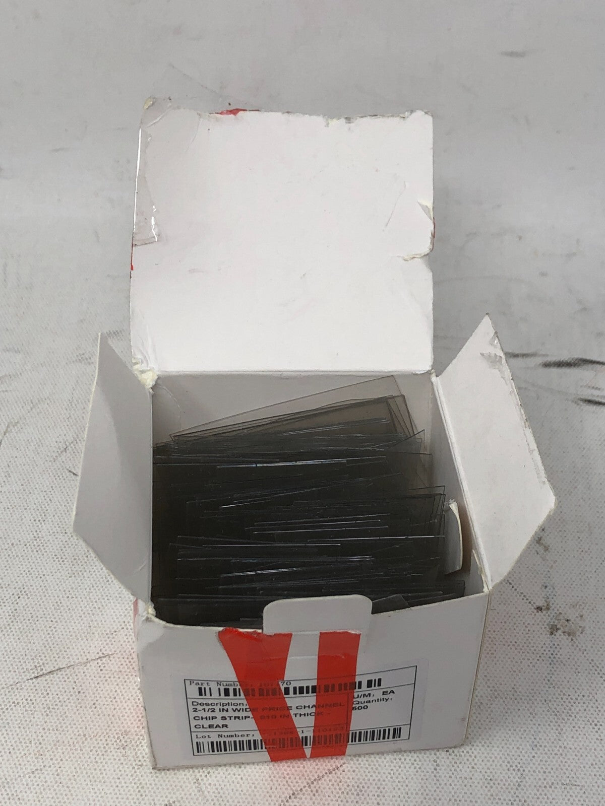Price Channel Chip Strips ~ 500-Pack, 2.5" Wide, 0.010" Thick, Clear #107170