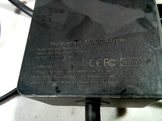 Ac replacement adapter Model: M90W-A1749