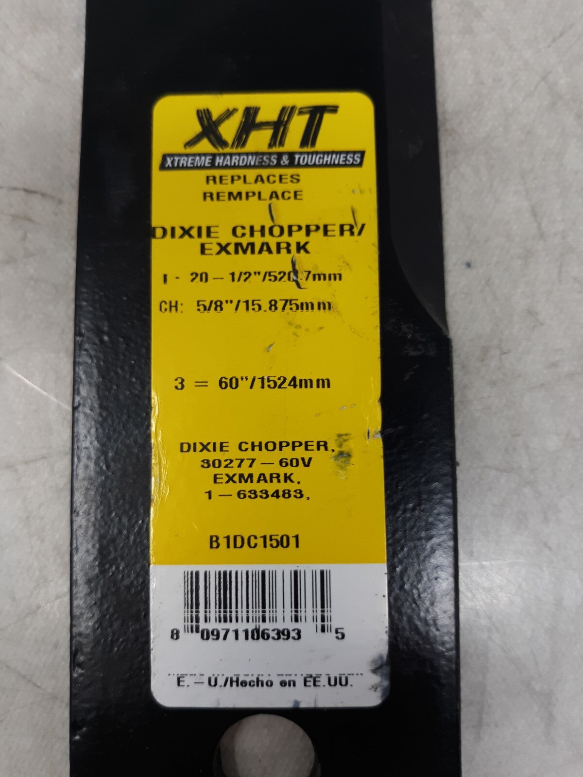 XHT 20-1/2" Mower Blades B1DC1501 REpalces Dixie Chopper & Exmark