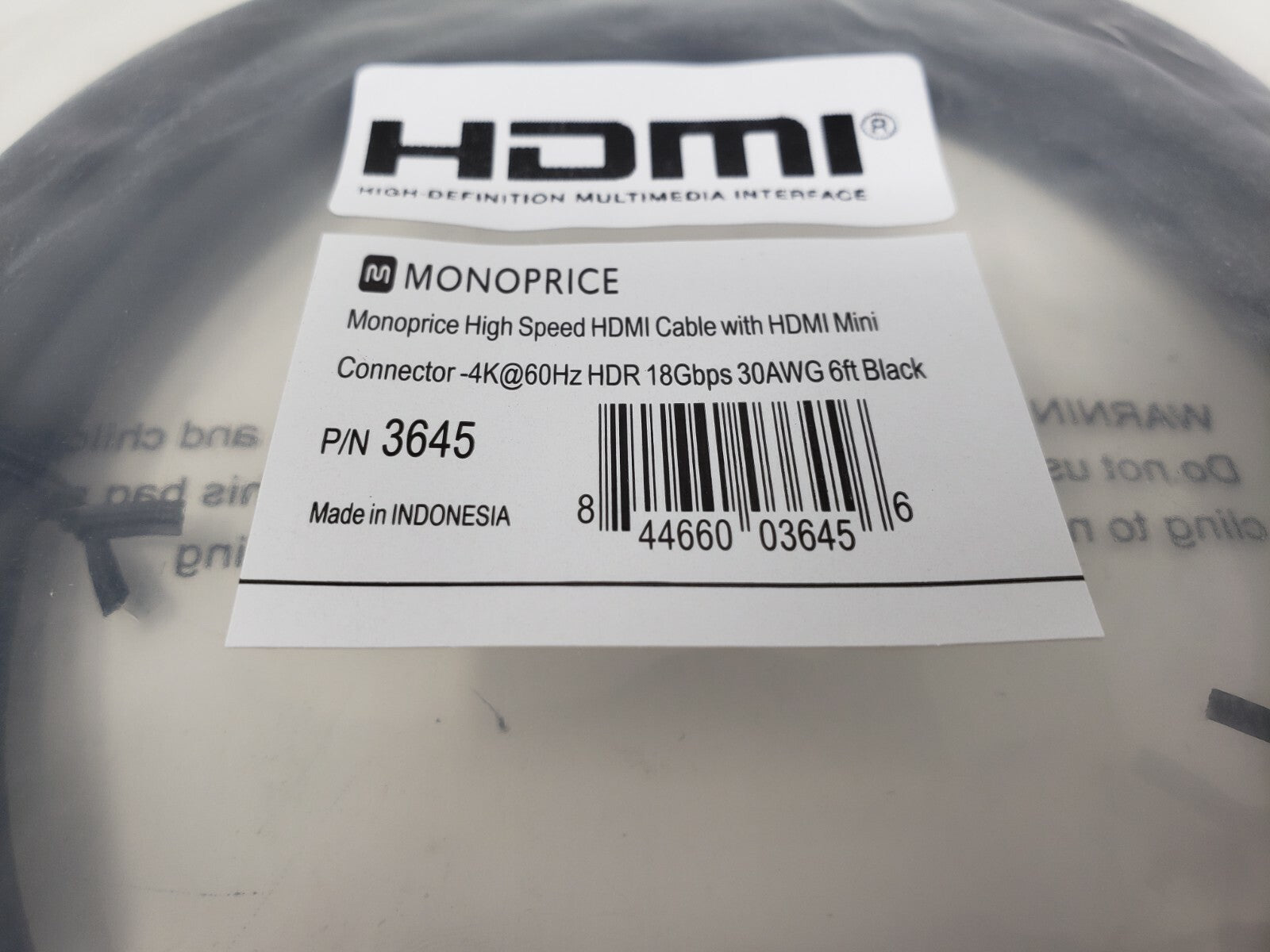 Monoprice - High Speed HDMI Cable Black 6 Ft. 3645 - LOT OF 10