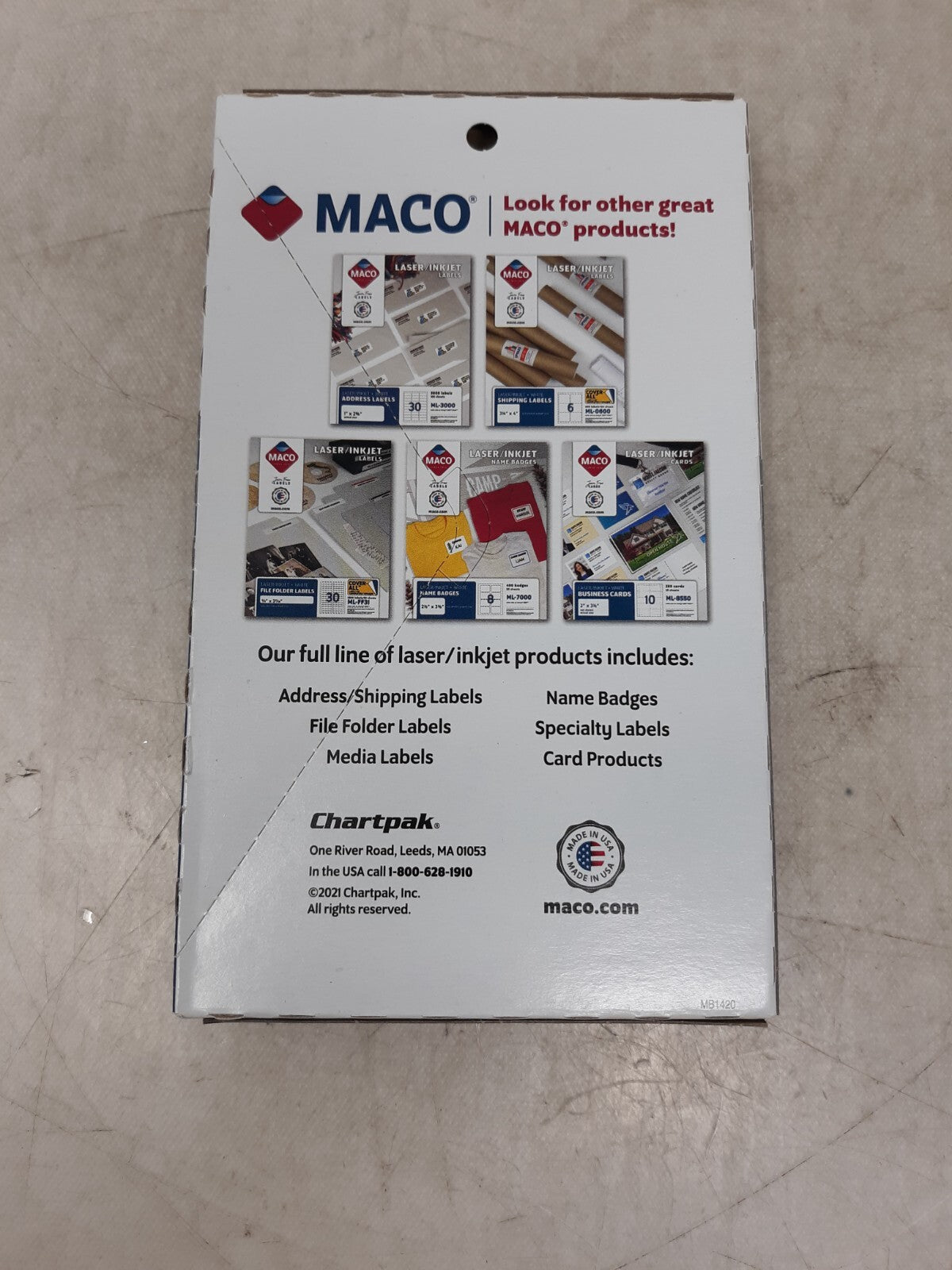 MACO White Multi-Purpose Labels, 3/4 X 1 Inches, 1000 per Box (MS-1216)