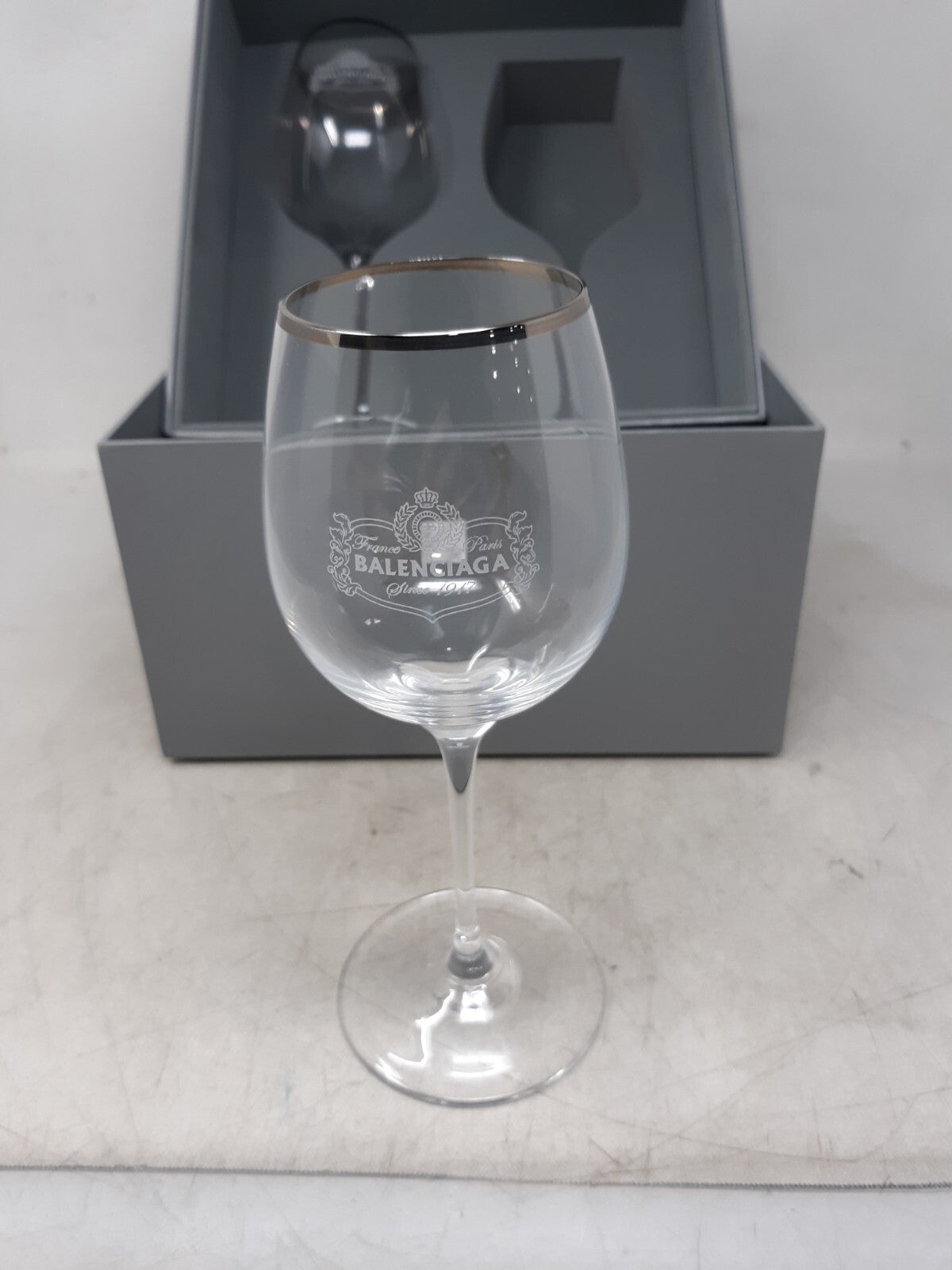 BALENCIAGA CUPS Interior Logo 2 pairs Champagne Glass Clear