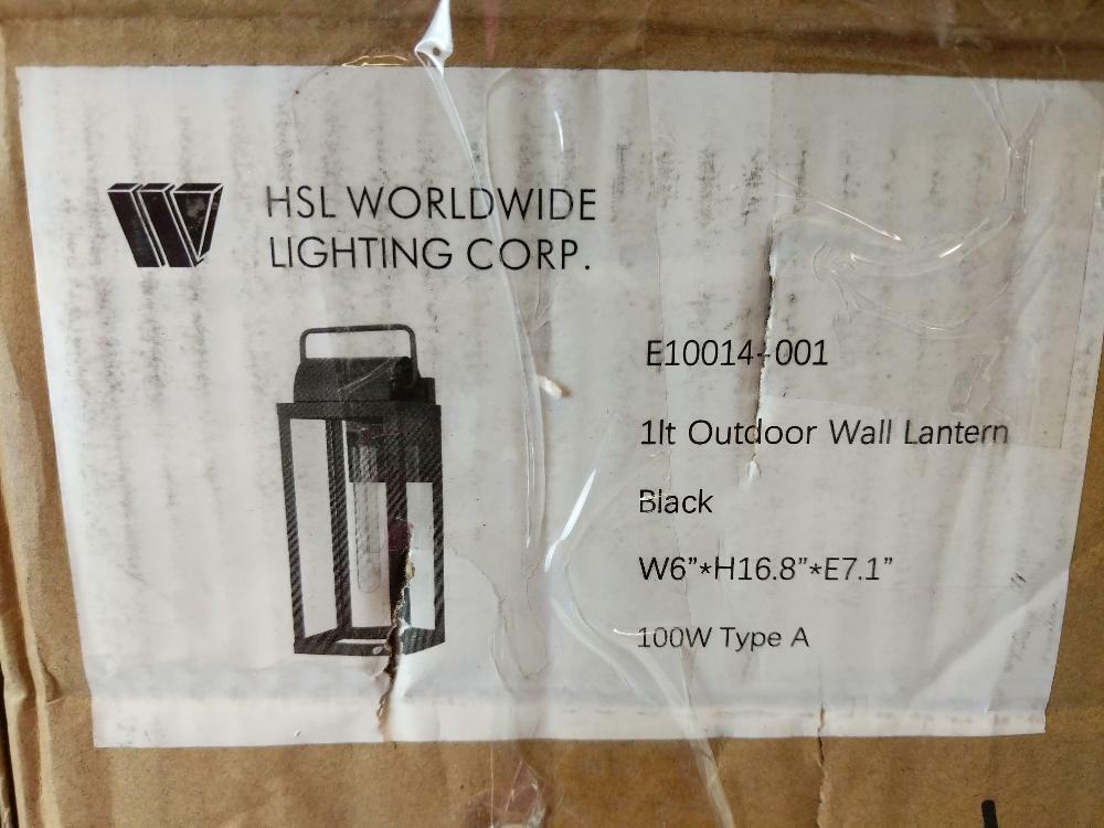 Outdoor Wall Lantern - E10014-001 - Black - 100W Type A