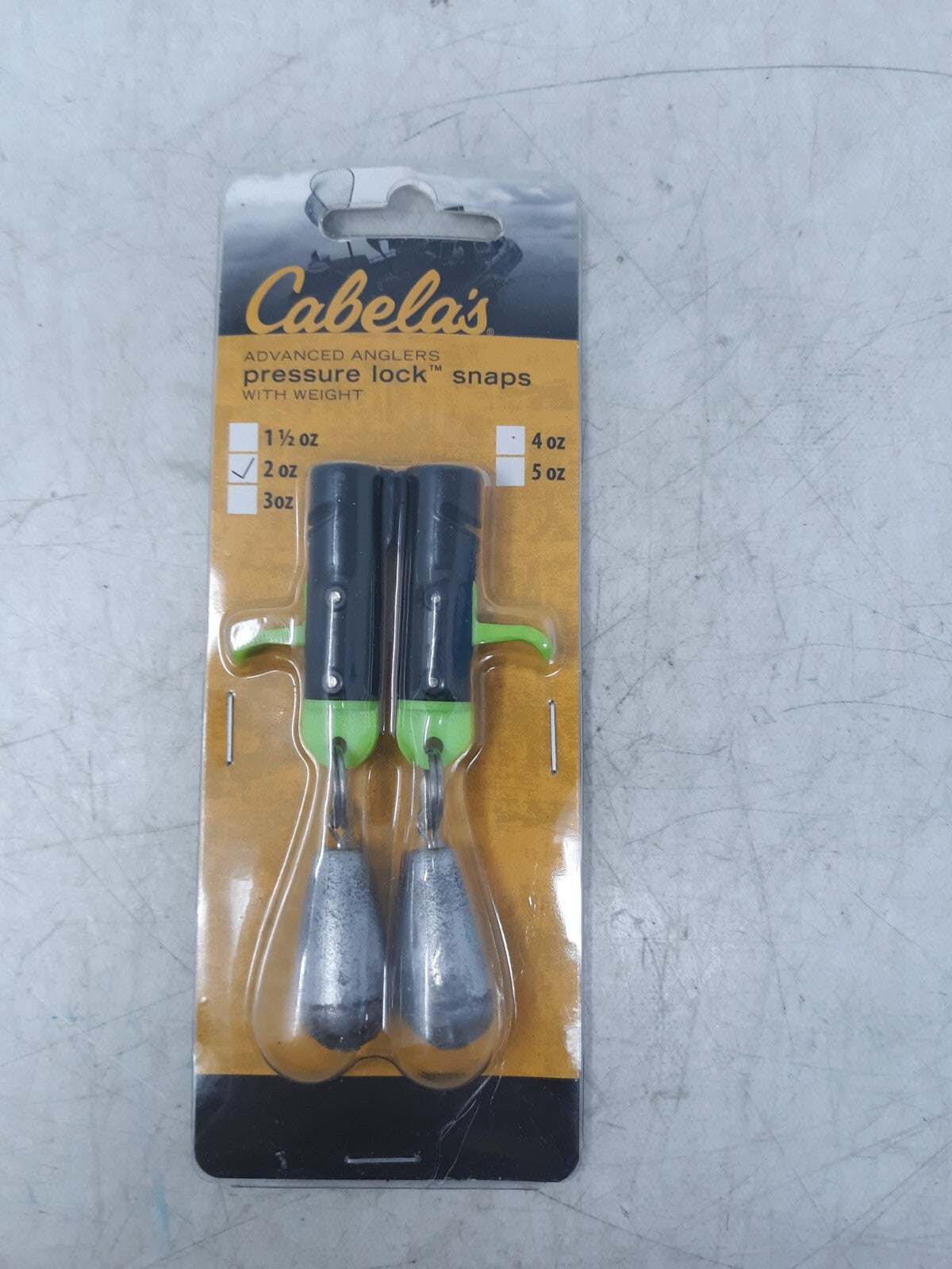 Cabela’s Pressure Lock Snaps with Weight 2oz Advanced Anglers Pack of 2