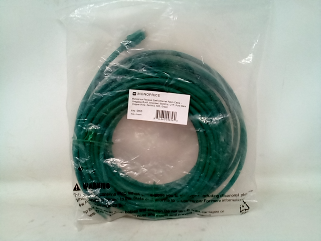 9856 50 Ft. Flexboot Series 24AWG UTP Bare Copper Ethernet Network Cable, Green