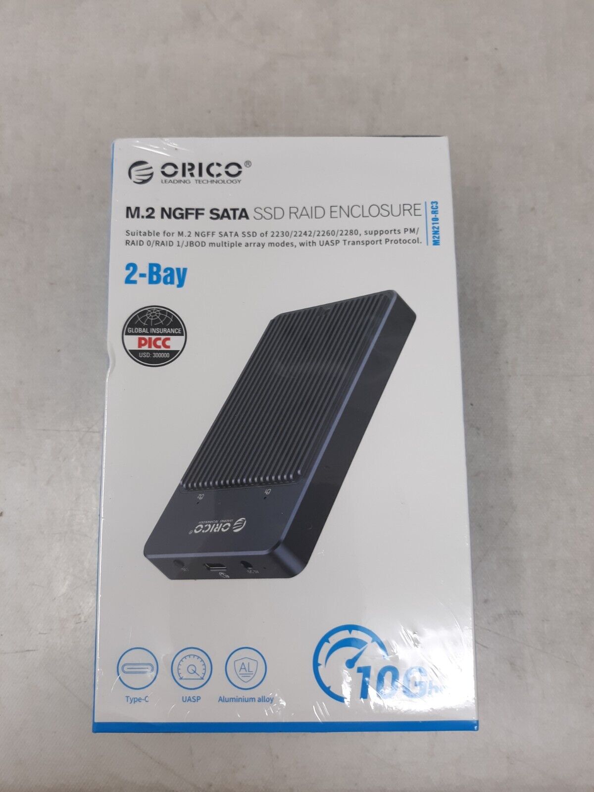 Orico M.2 NGFF SATA SSD Raid Enclosure 2-Bay M2n210-RC3