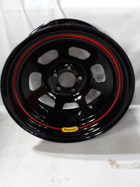 Bassett Racing Wheel 15X8 DOT D-Hole 5x5.5 4.75 In Bckspc Black Wheel