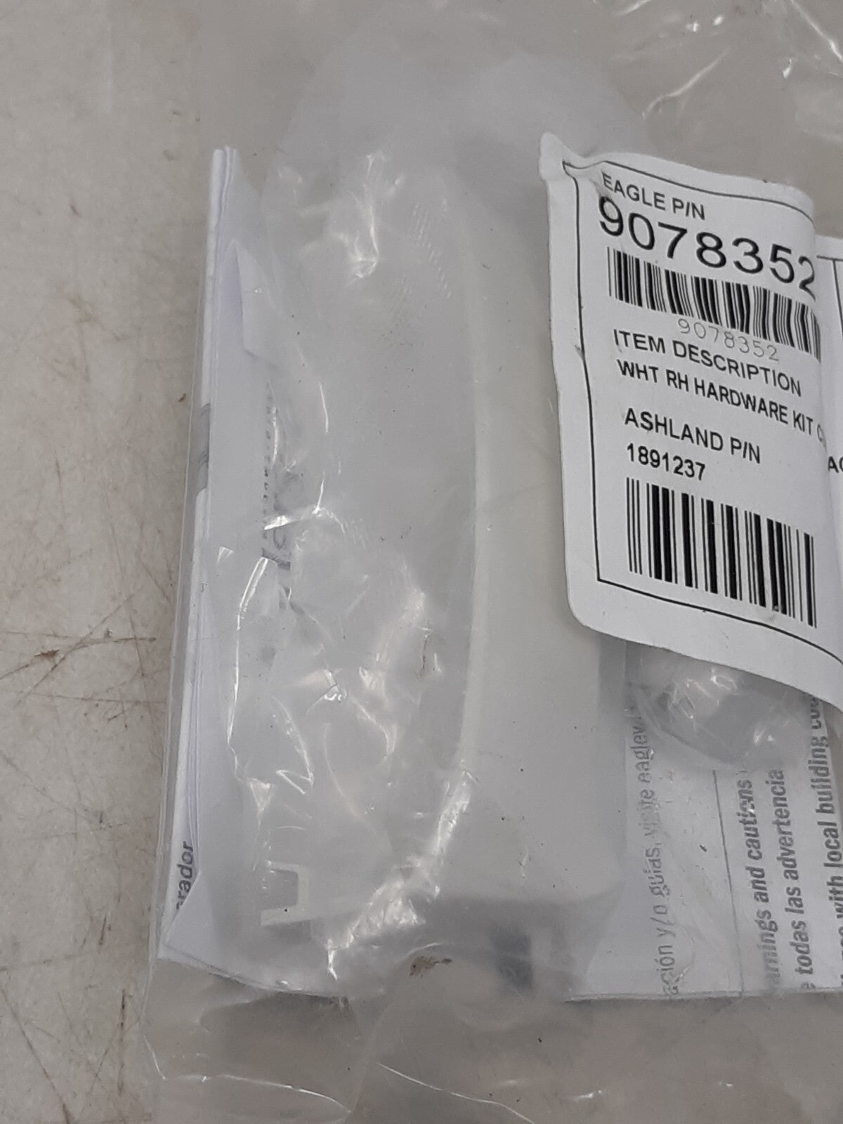 Eagle 9078352 White RH Hardware Kit CSMT Bag – Ashland P/N 1891237