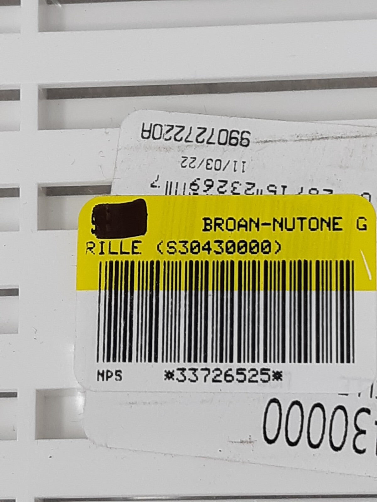 Broan S30430000 Grille For Models 686, 8870