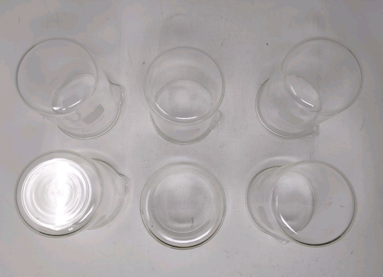 QTY. 6 Corning Pyrex 1000-600 Griffin Beaker Double scale 7740 Glass 600ml