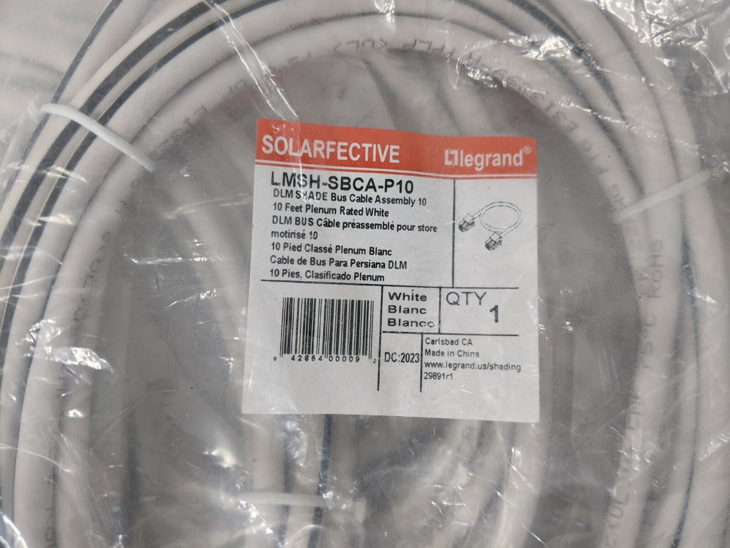 Lot of 10 Legrand Wattstopper DLM Shade Bus Cable Assembly, 10' LMSH-SBCA-P10