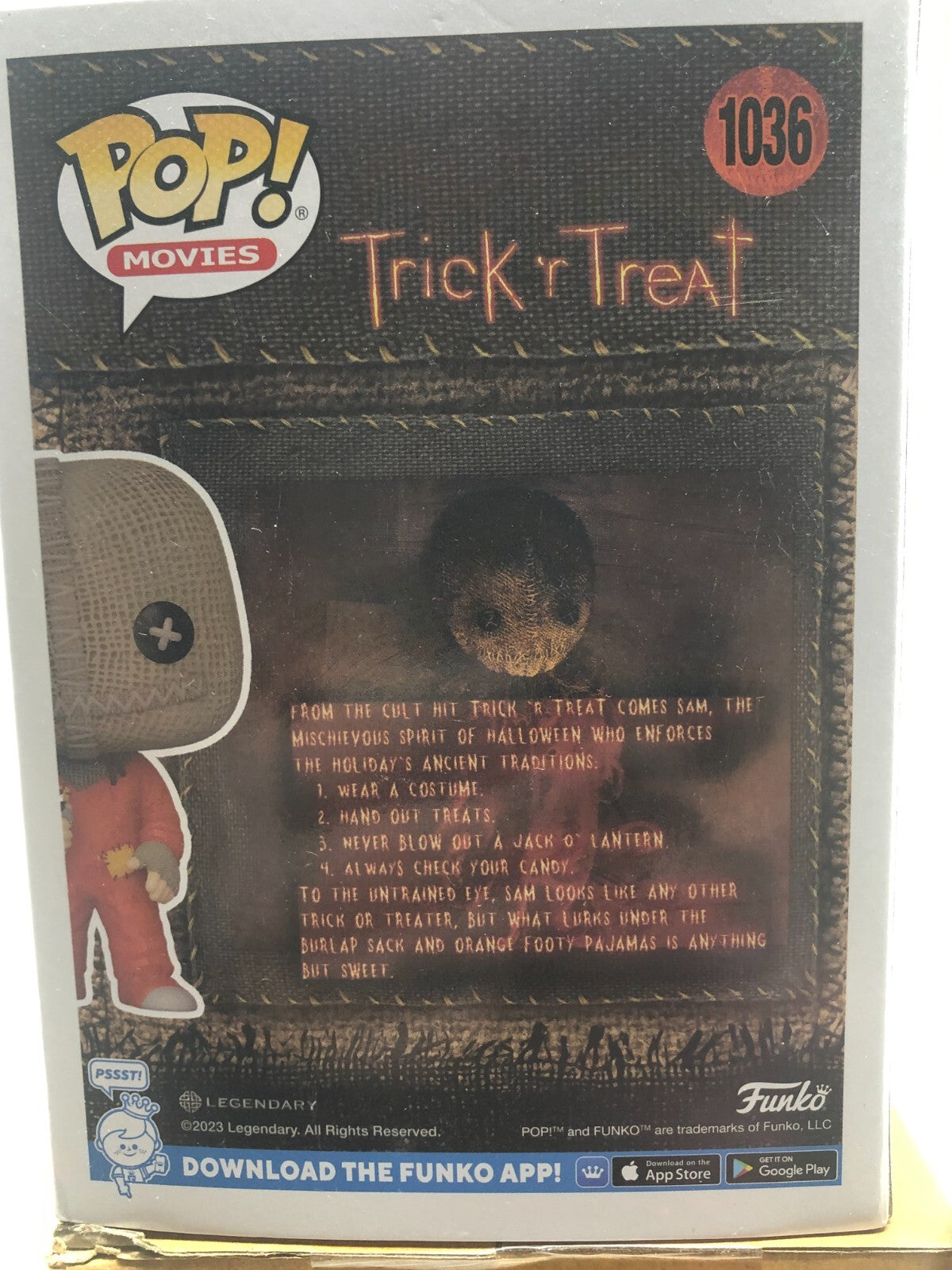 Sam #1036 ~ Funko Pop Movies Trick r Treat Flocked Halloween Spirit Exclusive