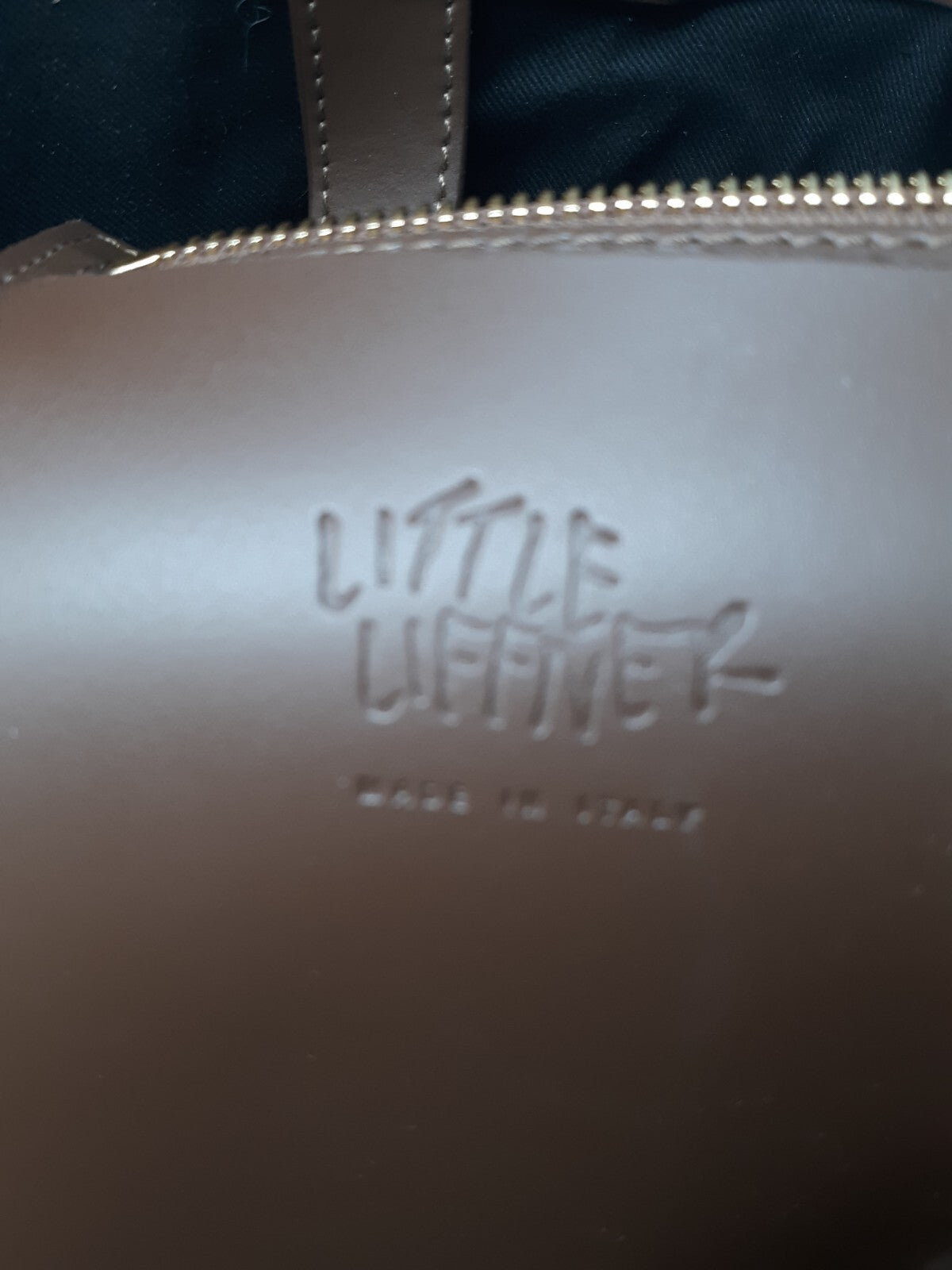 Little Liffner Brown Italian Leather Open Tote with Interior Zip Pouch