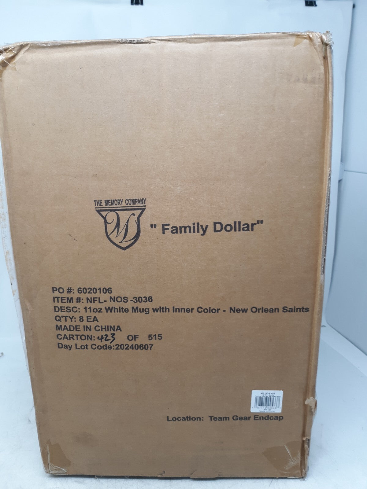 New Orleans Saints 11oz Inner Color Mug White/Black NFL Licensed - Lot of 8