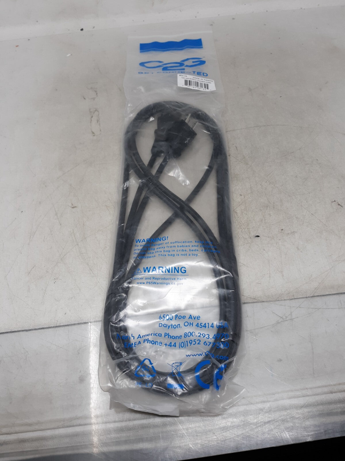 C2G 10' (3.04m) 18 AWG Universal Power Cord, NEMA 5-15P to IEC320C13 #03134