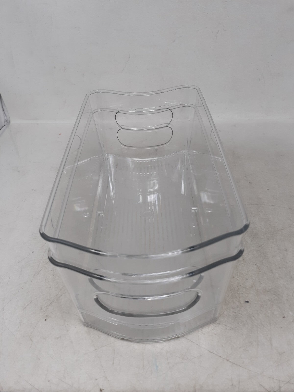 Lot of 2 Smart Design Stackable Clear Refrigerator Storage Bin 6" x 4" x 12"