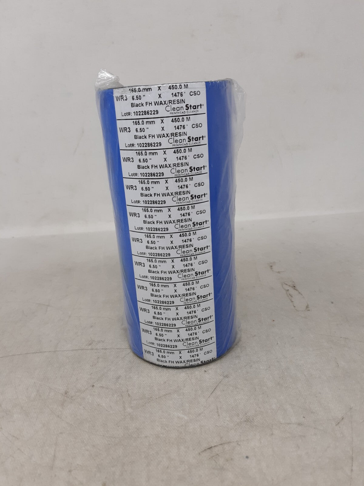 Clean Start FH Wax Resin Thermal Transfer Ribbon Black 6.5"X 1476-FT