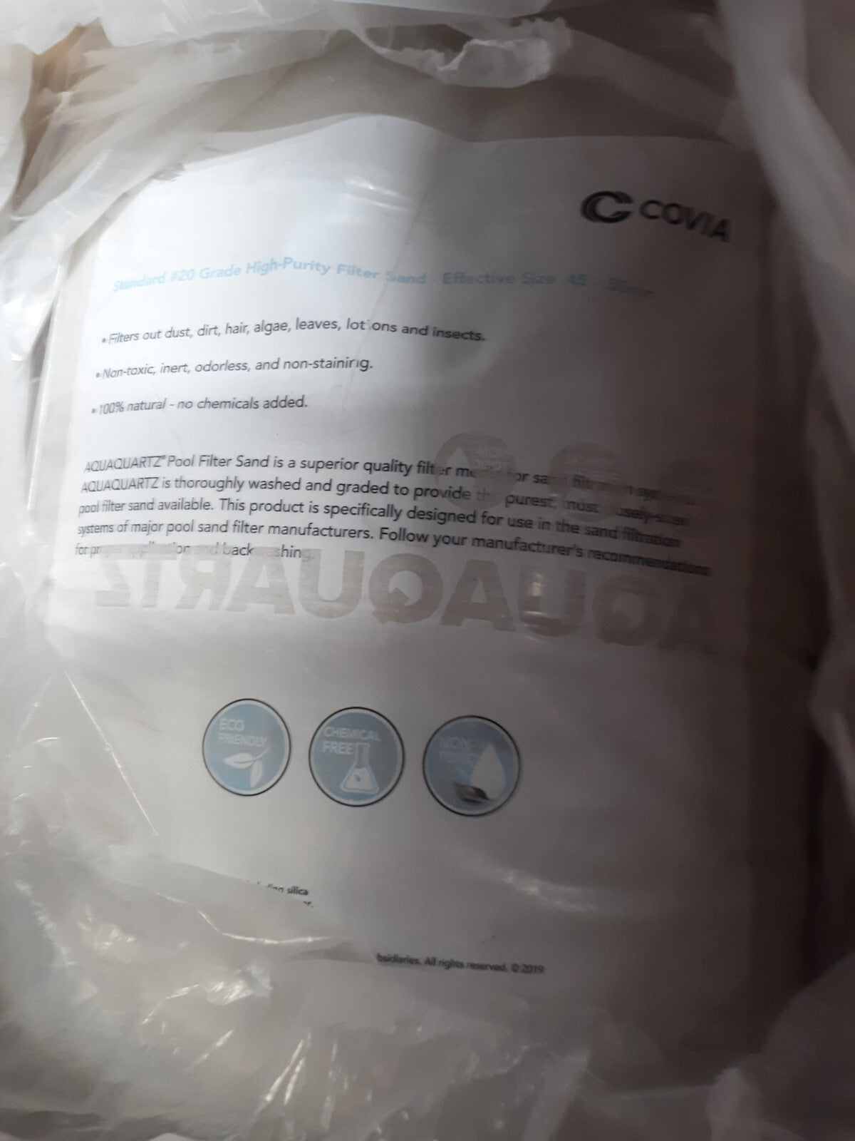 Aquaquartz-50 Pool Filter 20-Grade Silica Sand 50 Pounds, White