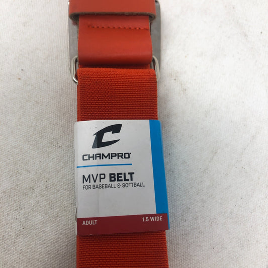 Champro Adult MVP Leather Baseball Belt - Orange 1.5 Wide