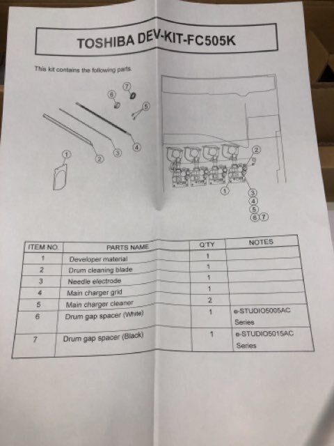 Toshiba DEV-KIT-FC505K 6LK49168000W Drum Maintenance