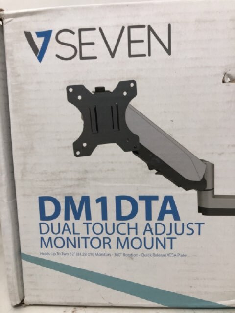 V7 Seven DM1DTA Dual Touch Adjust Monitor Mount Holds up to 32" Quick Release VE