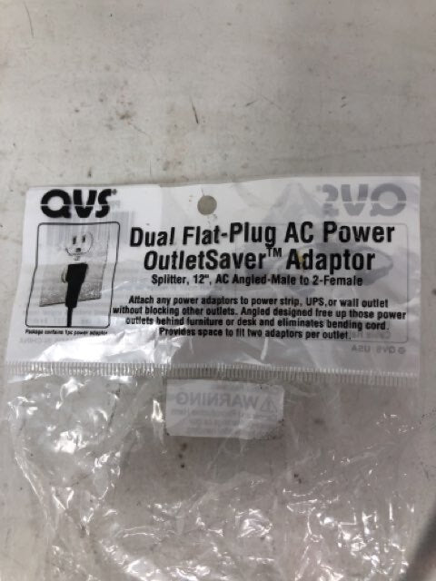 QVS PPRT-ADPT2 12 In 90degree Flat-Plug OutletSaver AC Power Splitter Adaptor