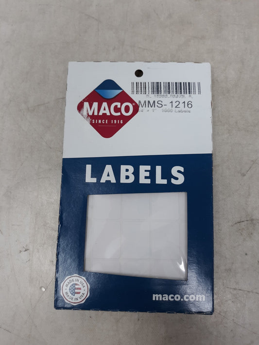 MACO White Multi-Purpose Labels, 3/4 X 1 Inches, 1000 per Box (MS-1216)