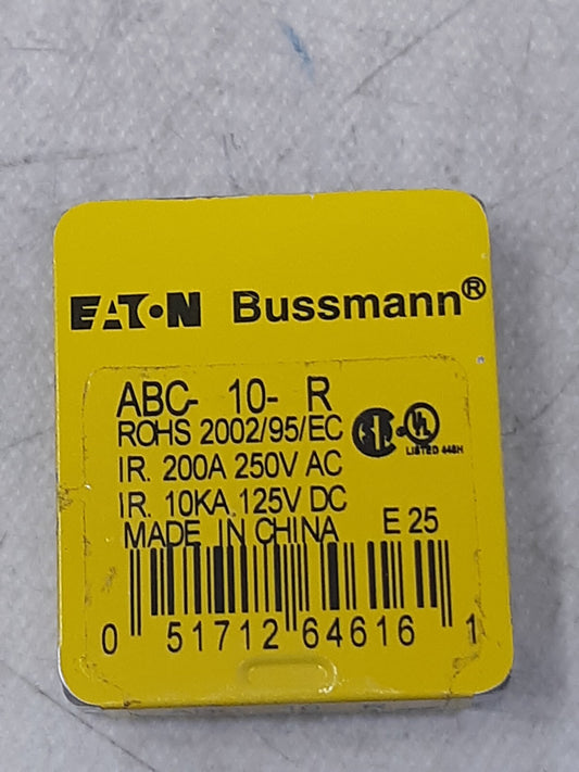 Eaton BUSSMANN ABC-10-R- 10 AMP, 250 V, (1 Pack Of 5) 6F047