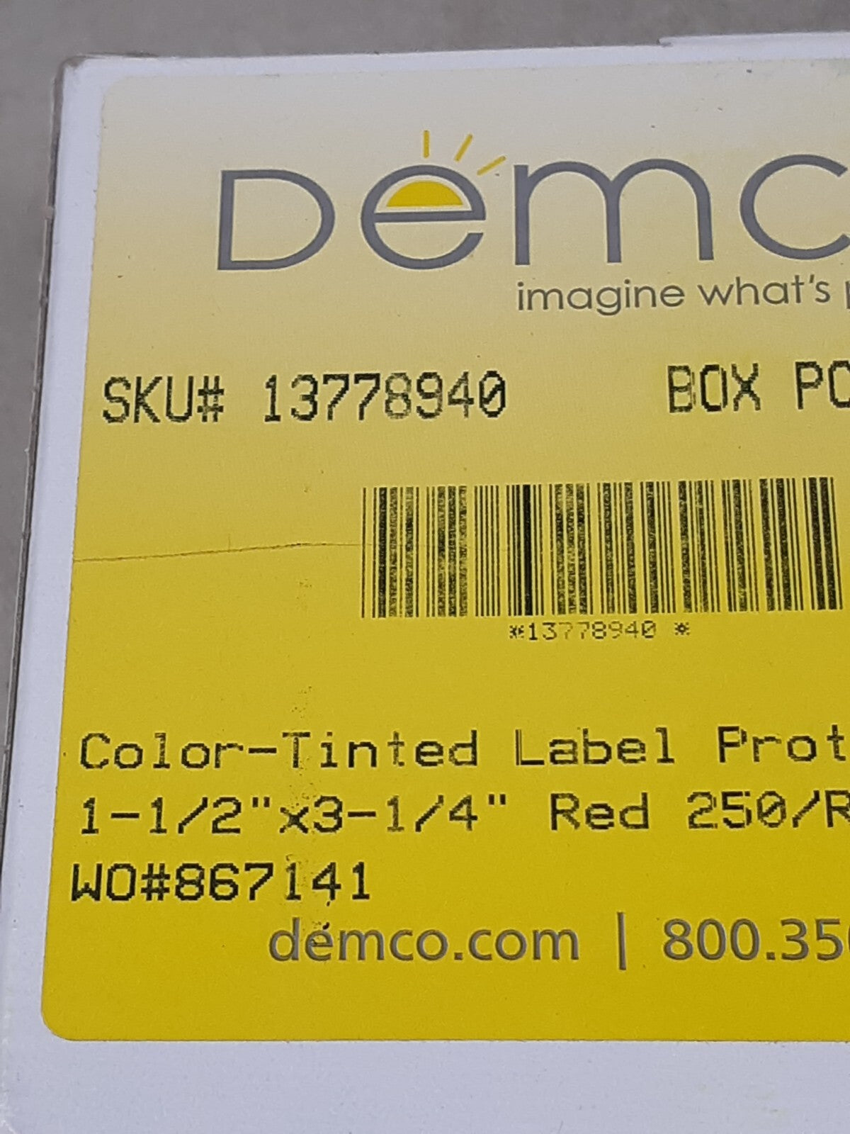 Demco® Color-tinted Glossy Label Protectors - Red, 250 pcs
